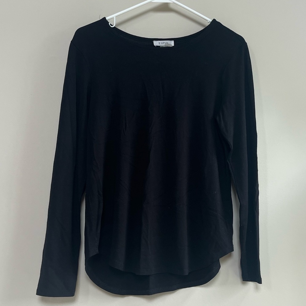 Cupio Black Long Sleeve Women's Top Medium (M)